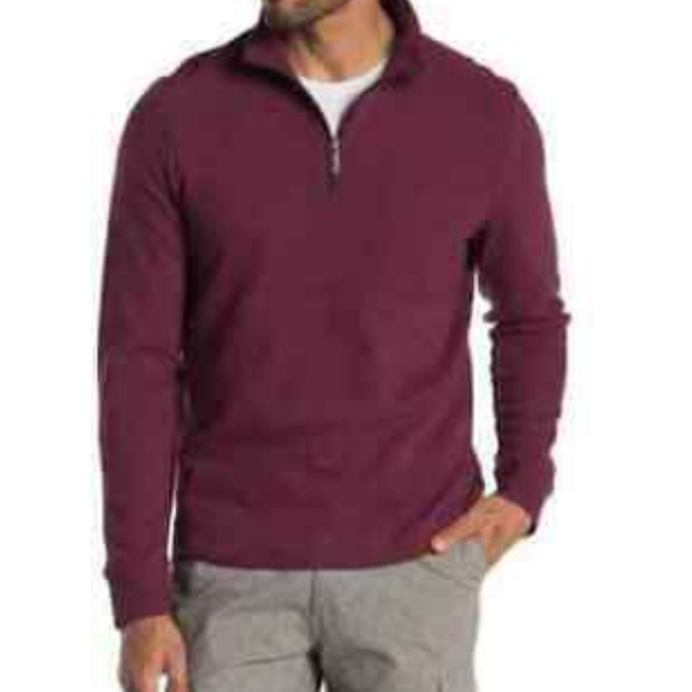 Perry Ellis Men's Quarter Zip Cotton Blend Sweater